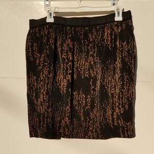 Gap Womens Skirt Size 6 Black Brown Print Lined